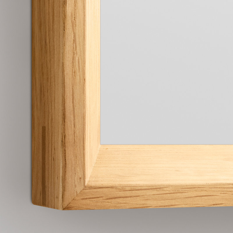 Mode Rectangle Solid Wood Mirror, White Oak