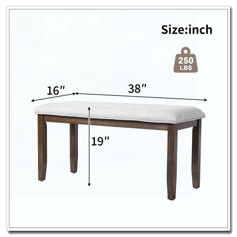 Banc rembourré pour chambre à coucher, Beige et brun
