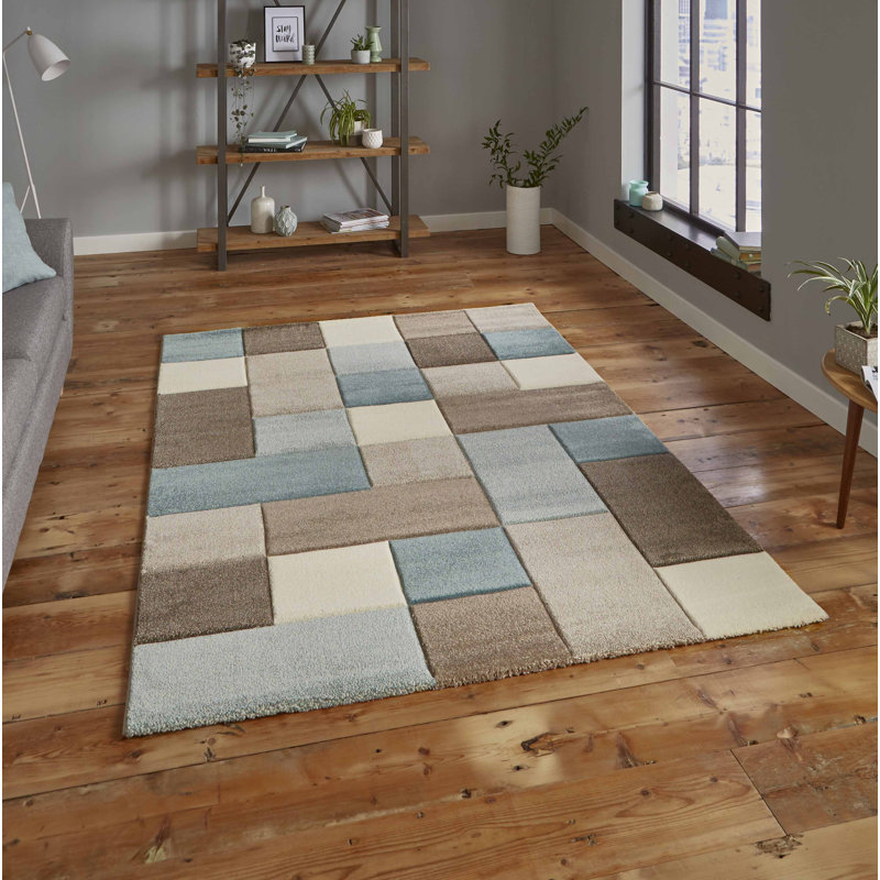 Lozano area rug Machine Woven Rectangle Beige/Blue, Rectangle 160 x 220cm