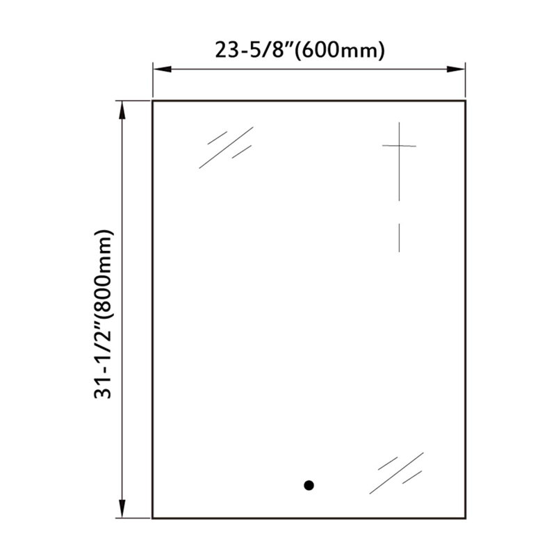 Devinn Flat Wall Mirror, 31" H x 24" W