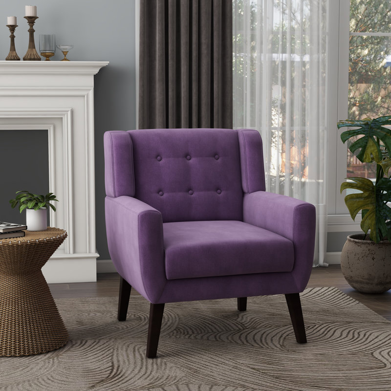 Stephanny Upholstered Armchair, Purple Velvet