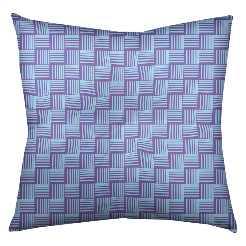 Coussin de sol classique à rayures Baskettressées, 26 po x 26 po, Mauve/bleu sarcelle