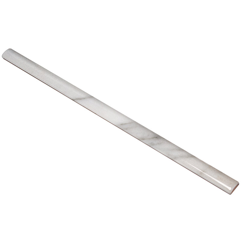 Santorini 0.56 in. x 11.81 in. Polished Ceramic ¼ Round Wall Tile Trim, Statuario