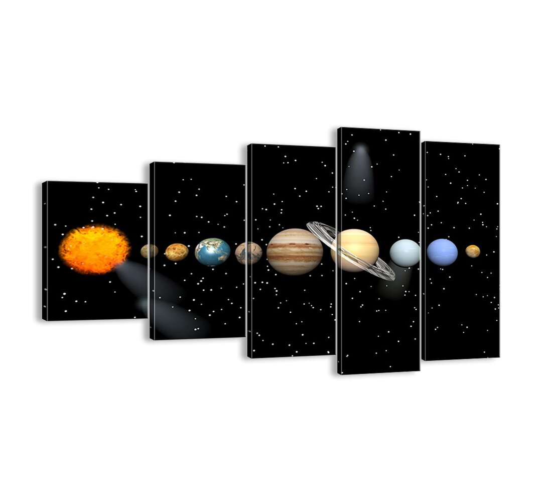 And the Planets Go Crazy, Go Crazy ... - 5 Piece Unframed Graphic Art Print Set on Canvas