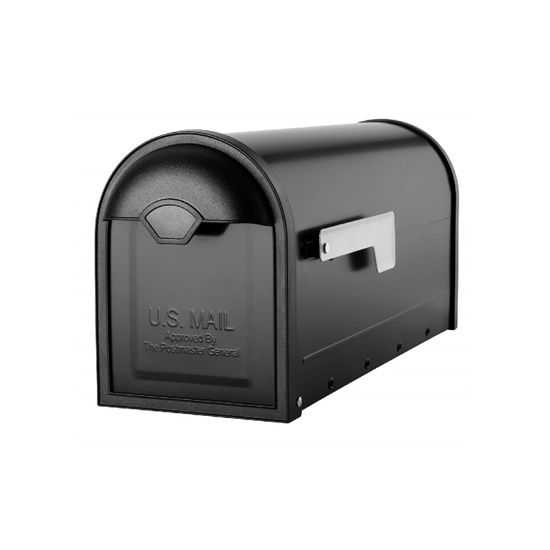Boîte aux lettres contemporaine en métal, moyenne, noire, H 9 po x L 7 po x P 21 po