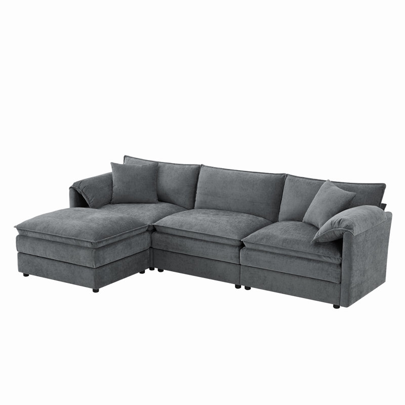 Modular Sectional, 33" H x 103.5" x 64.5" D, Dark Gray