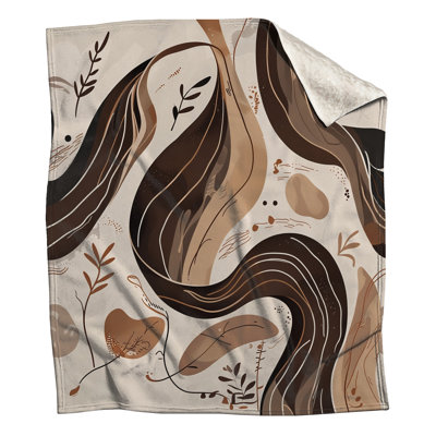 Abstract Botanical Leaves Blankets