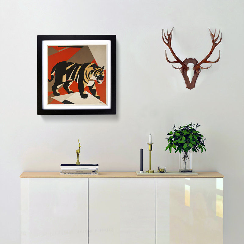Tiger Suprematism - Framed Print, Black