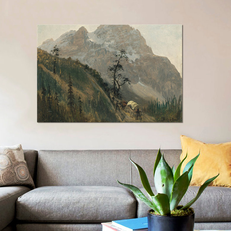 «Western Trail, the Rockies», impression sur toile, H 12 po x l 18 po x P 1,5 po, Pas de tapis, Toile tendue