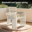 Chaises de salle à manger d'extérieur en métal de couleur crème, pour le bord de la piscine et le patio, structure rouille avec revêtement écologique, assemblage rapide de 2, surface en fer fin texturé très résistant idéale-616115555