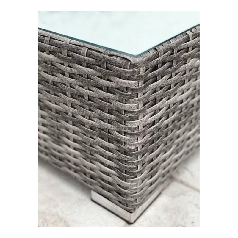 Ensemble de conversation élégant en osier de rotin pour 6 personnes avec coussins Sunbrella de qualité supérieure - parfait pour les réceptions en plein air