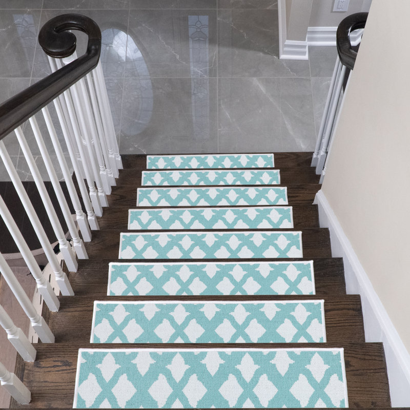 Tapis d'escalier Rainsburg, Bleu sarcelle clair