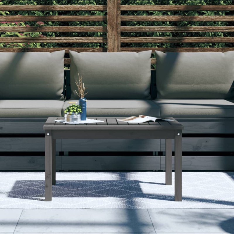 Stefon Rectangular Pine Outdoor Coffee Table , cm W cm D, 45cm H x 82.5cm W x 50.5cm D, Natural Pine