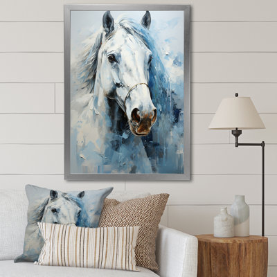 White Blue Horse Serenity Revealed Pointillism II " White Blue Horse Serenity Revealed Pointillism II "