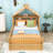 Wooden House Bed with Safety Guardrail-257911727-257911725