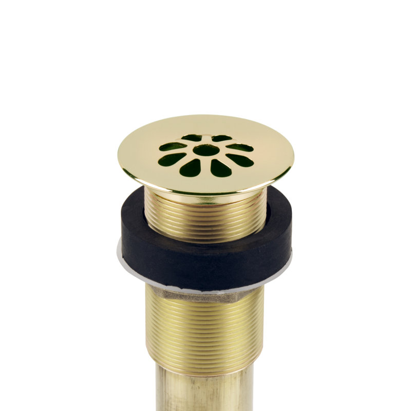 SinkSense 1.5" Grid Sink Drain – No Overflow, Satin Gold