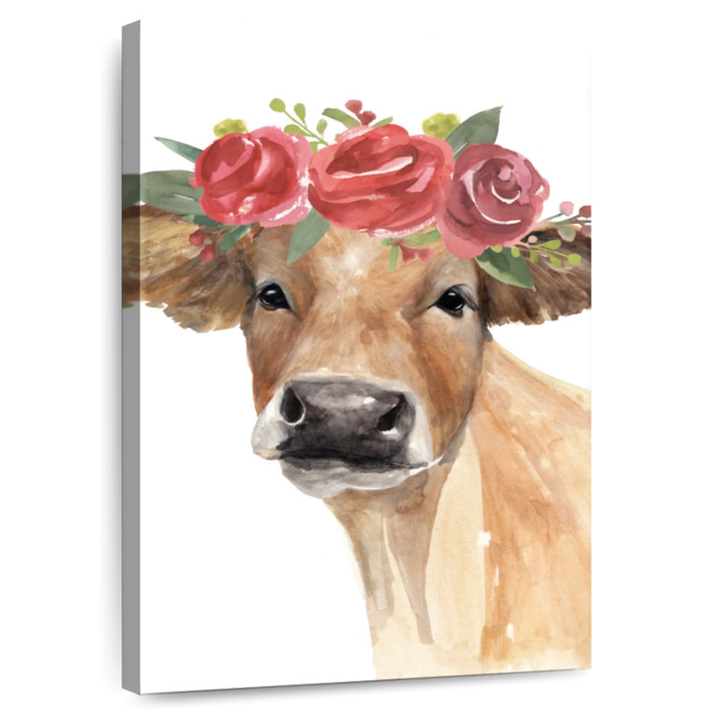 Brampt Flowered Cow II, 24" H x 16" W