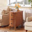 Table d'appoint en bois massif avec 3 tiroirs pour salon (paquet de 2)