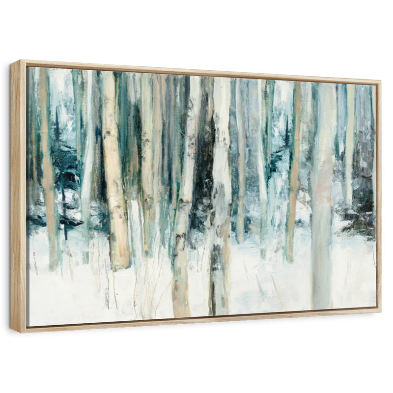 Winter Woods III, Cadre flottant en bois naturel, 40 po x 27 po