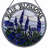 7.8"H Blue Blossoms Stained Glass Window Panel-1322309664