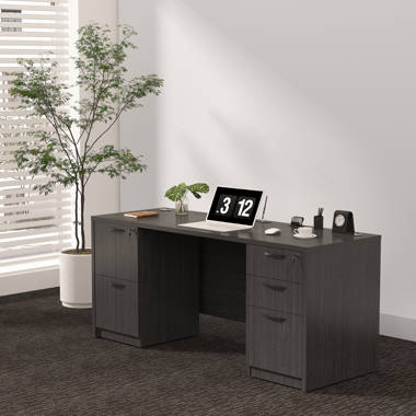 VARIDESK Slim FileCabinet for Office Storage with Three Drawers, Charcoal-Grey