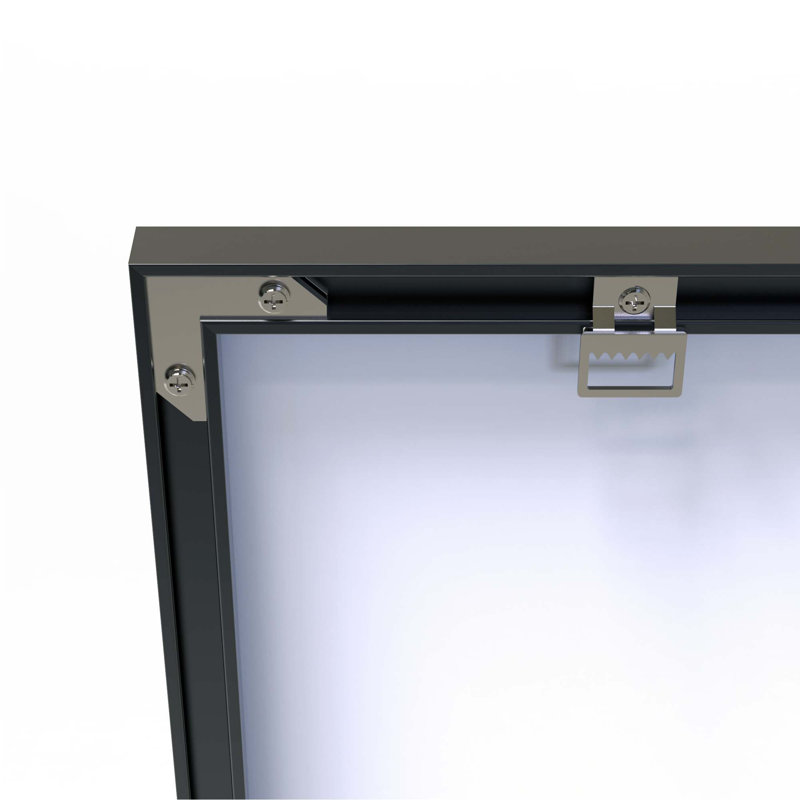 Miroir de salle de bain rectangulaire surdimensionné moderne, Noir