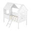 Lit mezzanine simple en bois avec deux fenêtres latérales  -1639995890