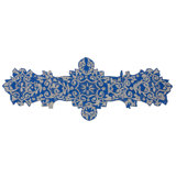 Large Blue Framed Flower Runner