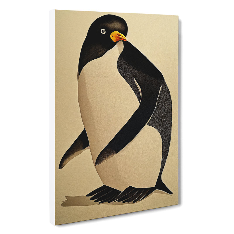 Watercolour Penguin No.2 - Wrapped Canvas, 76cm H x 50cm W x 3cm D