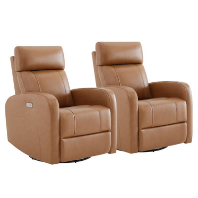 Corvin Genuine Leather Swivel Power Recliner