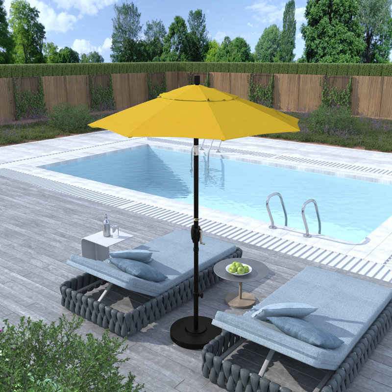 Parasol de marché 6 pi Jelinek, Toile Sunbrella® jaune tournesol, Bronze