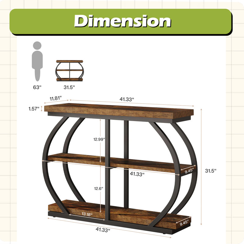 Grande table de rangement pour hall d'entrée et console