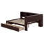 Grand lit de jour en bois avec tablettes de rangement, USB, DEL et 2 tiroirs-1648075949