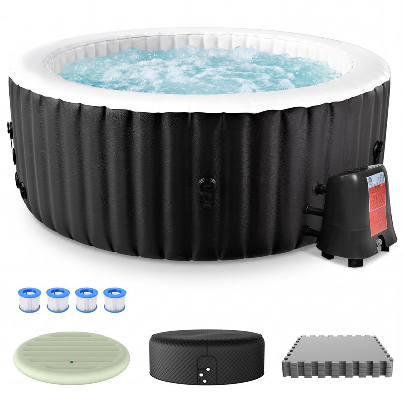 4-Person Round Inflatable Tub, Round, 4-Person