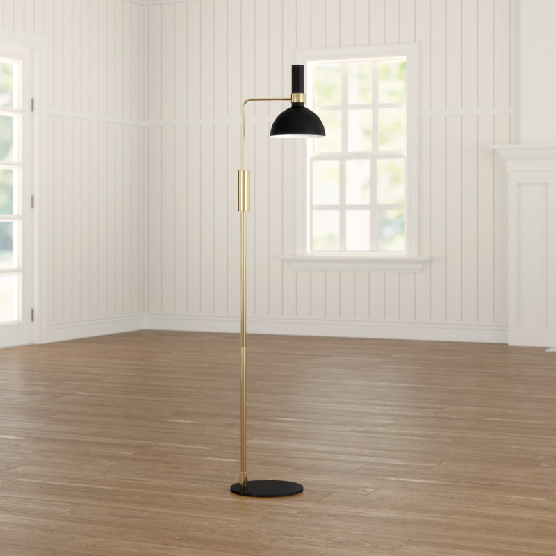 Keanu 146cm Task Floor Lamp, Black/Brushed Brass