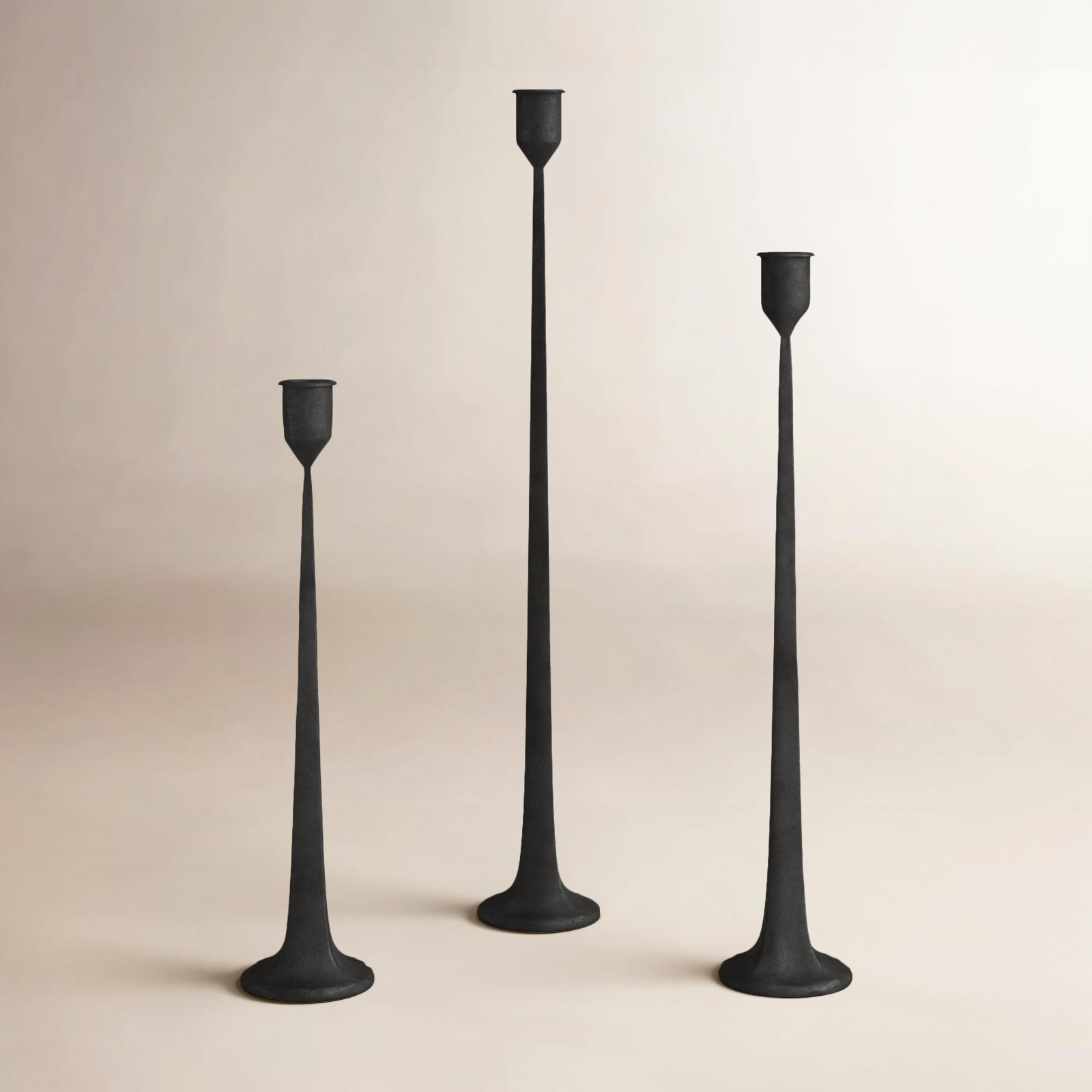 Salah 3-Piece Iron Candlestick Set