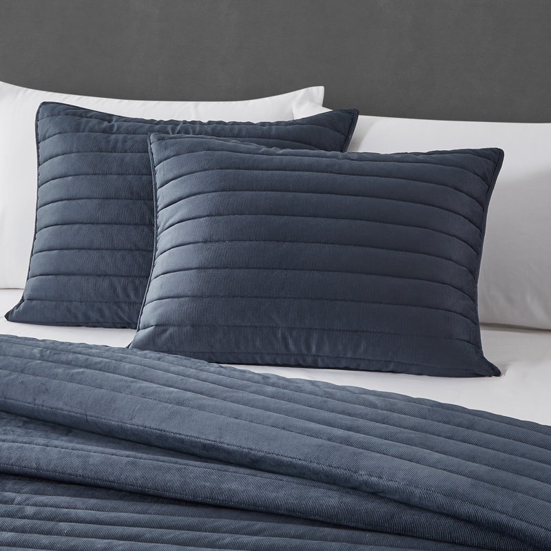 Valletta Quilt Set, Queen Quilt + 2 Standard Shams, Navy