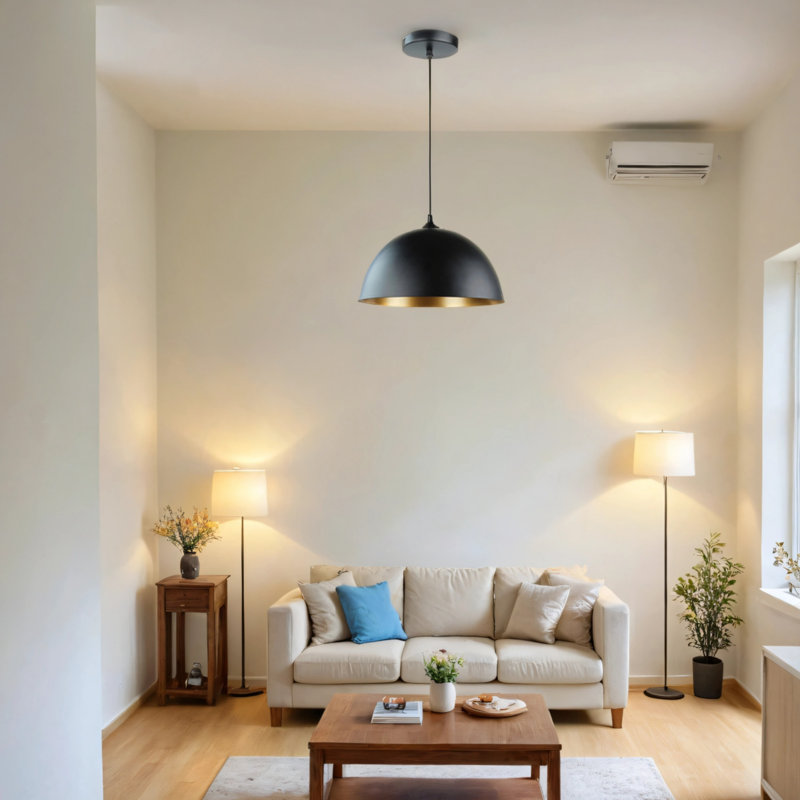 Luminaire suspendu moderne en noyer noir minimaliste