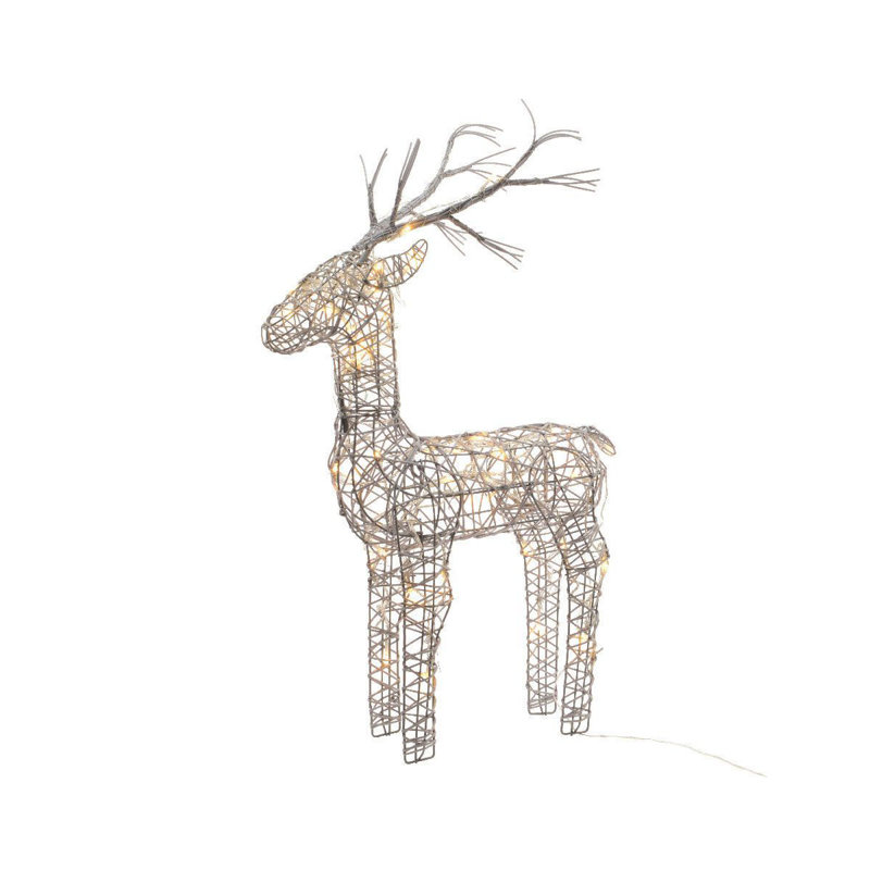 Metal Christmas Decoration, 60 cm H x 50 cm W x 20 cm D, Grey