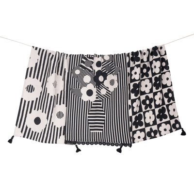 Modern Graphic Floral Kitchen Towel Set
