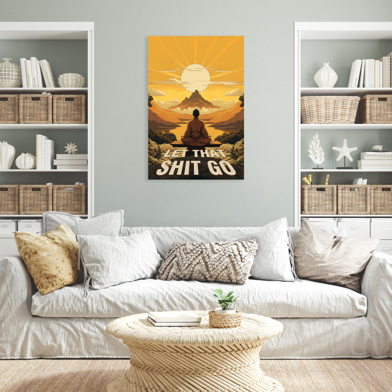 «Garfinkel Yoga Let That Shit Go On», impression sur toile, H 36 po x l 24 po x P 1,25 po