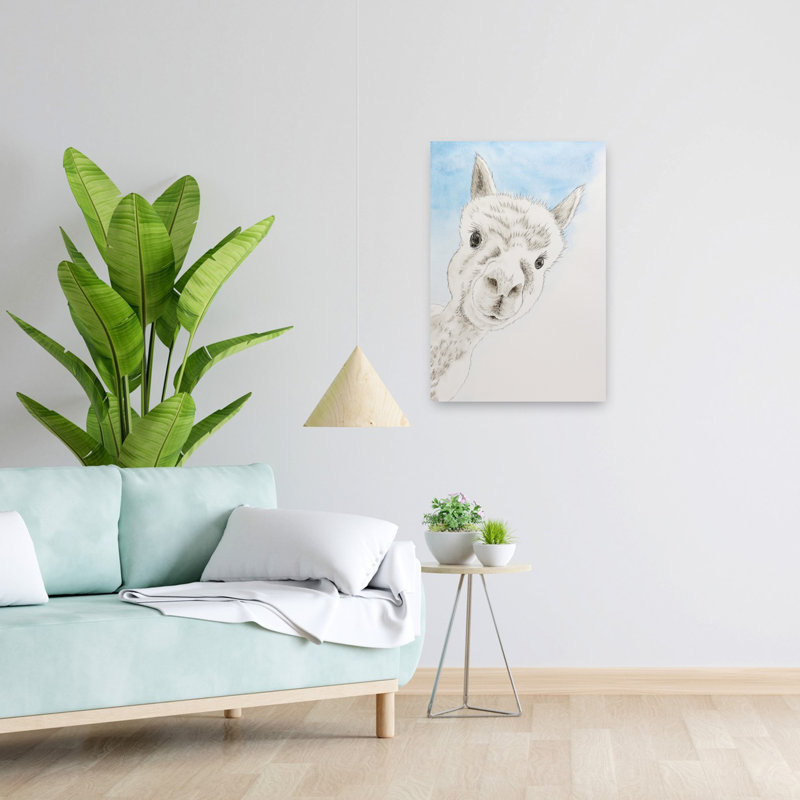 Doux alpaga du Pérou, paysage abstrait contemporain, art mural, H 24 po x l 16 po