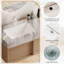 Meuble-lavabo mural moderne de 36 po, plateau de table en pierre frittée avec armoires en bois massif, meuble-lavabo flottant (fixer le lavabo seulement)
