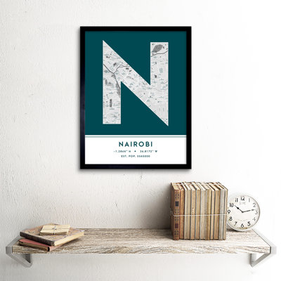 Nairobi City Map Nairobi Kenya City Map - Single Picture Frame Typography