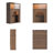 Wood Grain Entryway  1 Person Shoe Cabinet With LED Lights, 2-Tier Storage Console With Fluted Glass Doors For Small Spaces