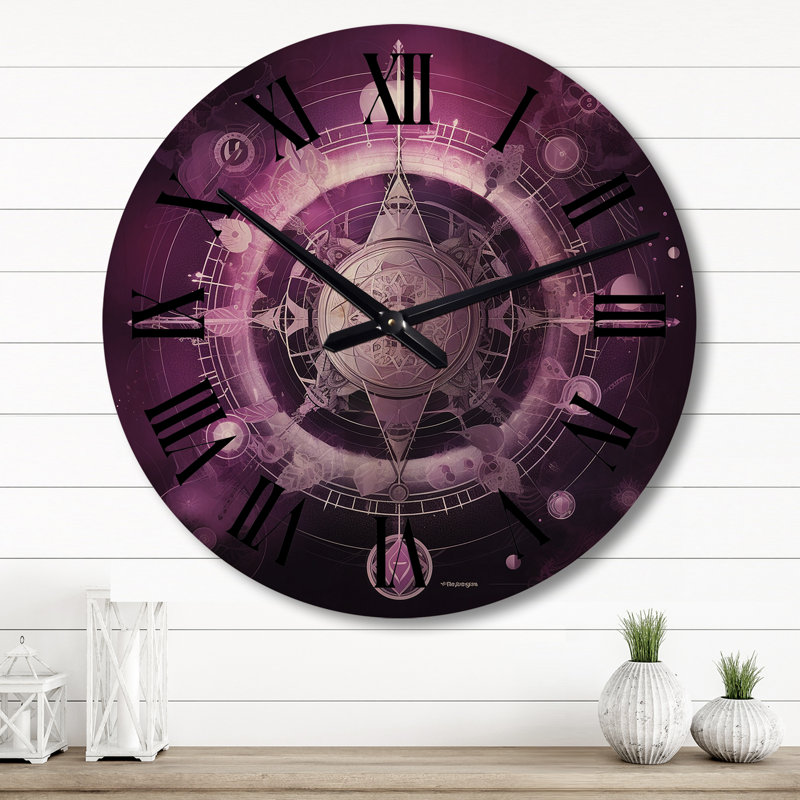 Horloge murale Mystical Fuchia Sacred Chakra - I, Grand