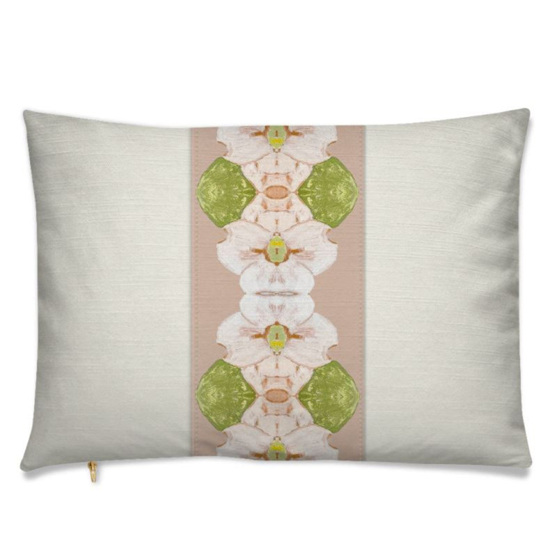 Flowering Dogwoods Lumbar Pillow Cover & Insert, Light Pink