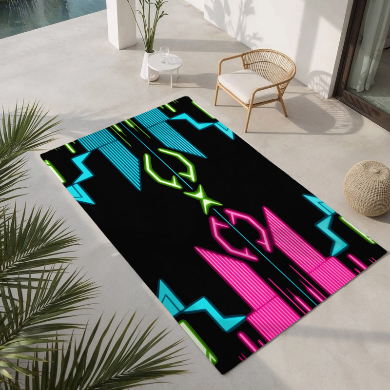 Tapis intérieur et extérieur Prism Vortex, Rectangle 1 pi 6 po x 2 pi 6 po