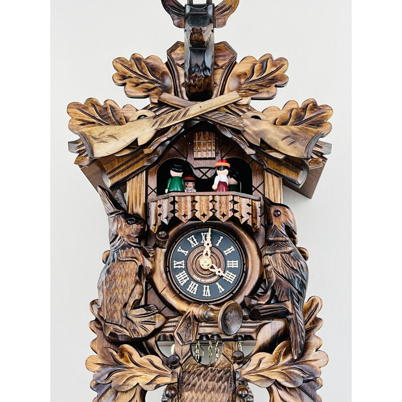  Horloge coucou de style chasseur allemand 17 po avec musique et argent