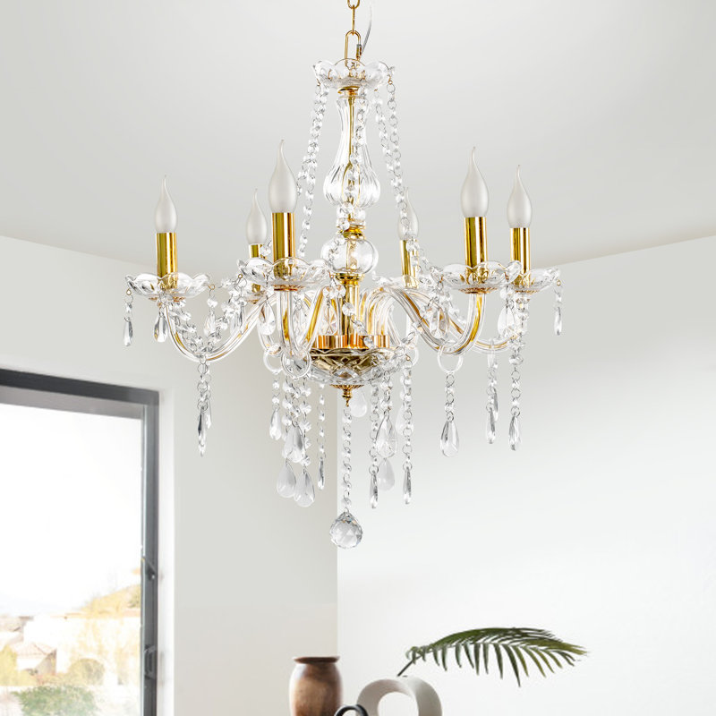 Lustre empire 6 lumières Ayushmaan, Or